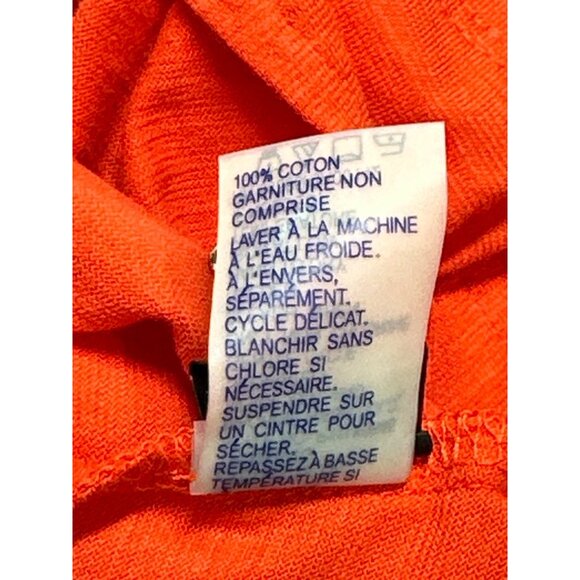 Peter Nygard Womens Small Embroidered Tunic Top Orange V-Neck 3/4 sleeve - Picture 4 of 8